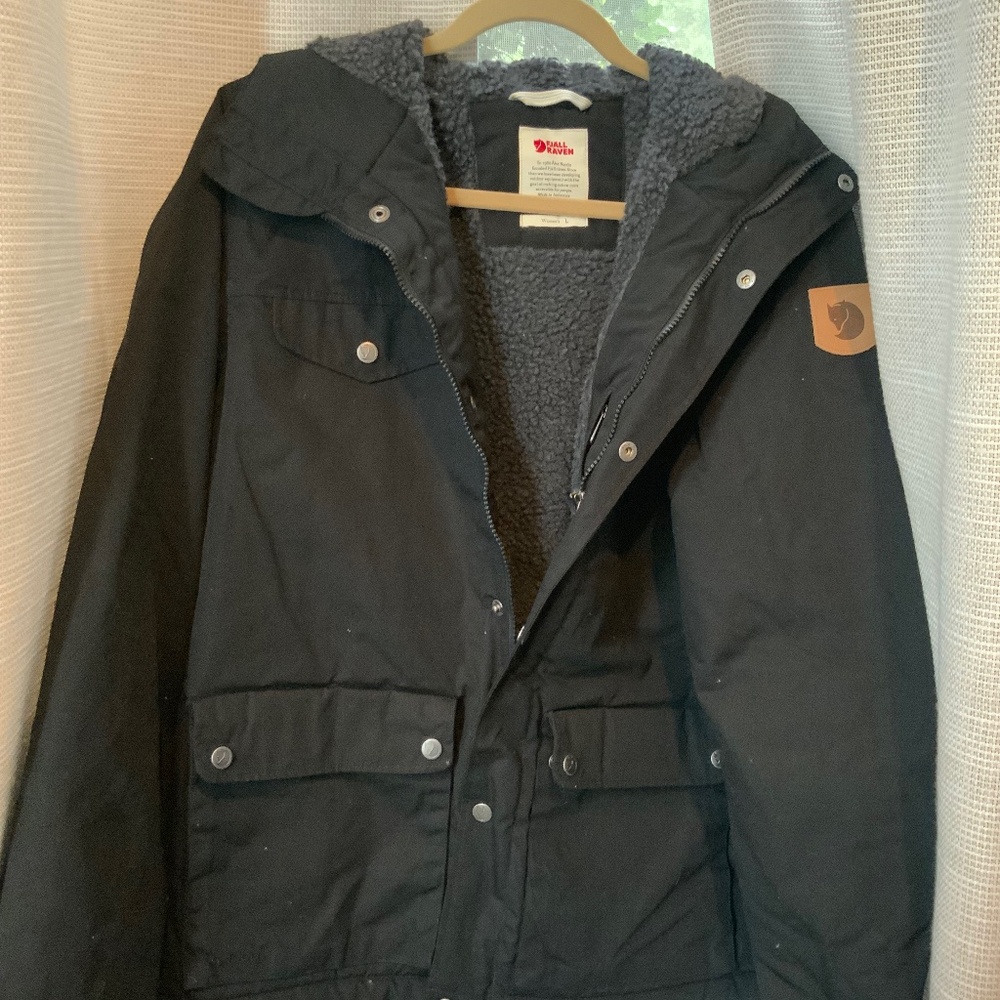 Black Fjallraven Women Coat Jacket Large
